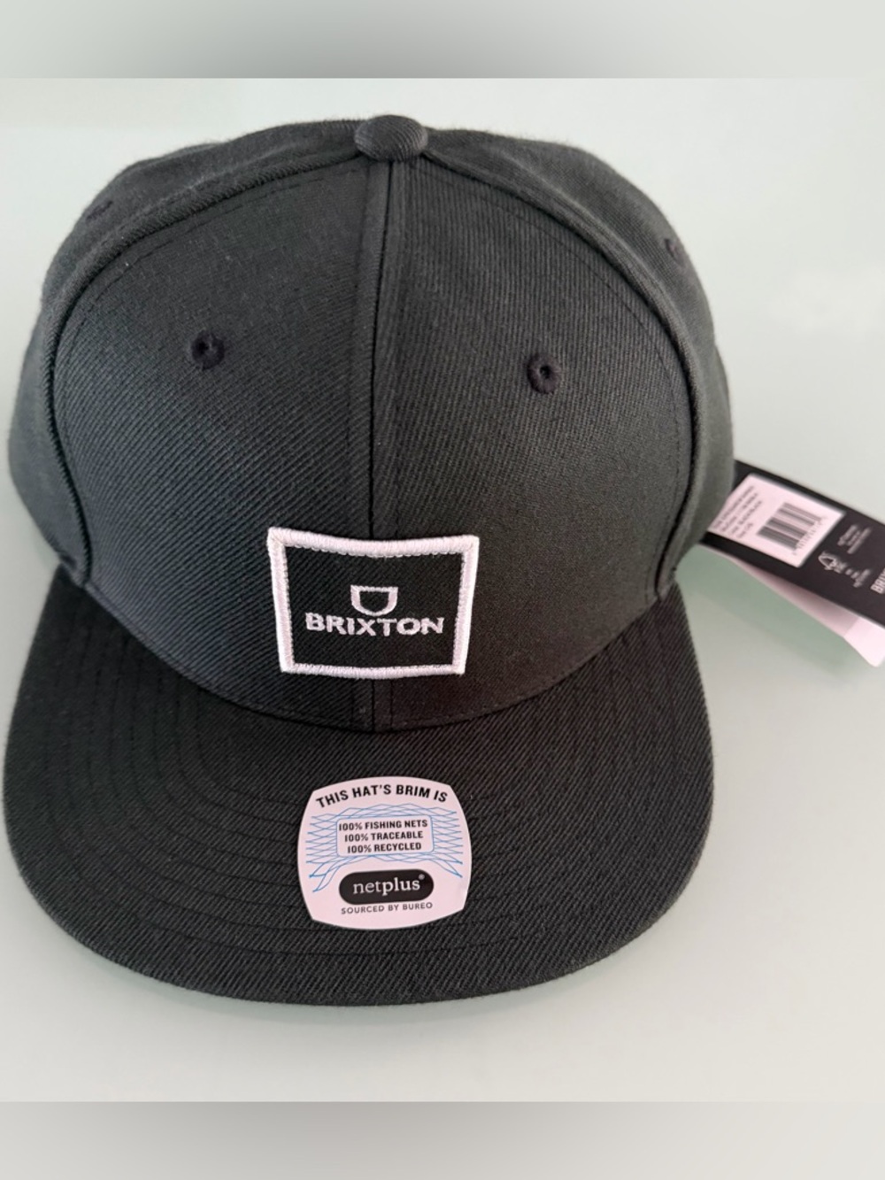 Brixton Black Snapback with White Square Logo